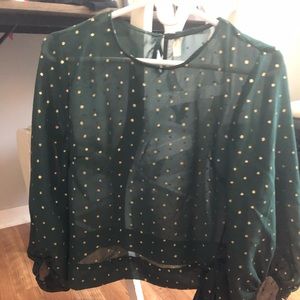 Green and Gold Blouse. Size small